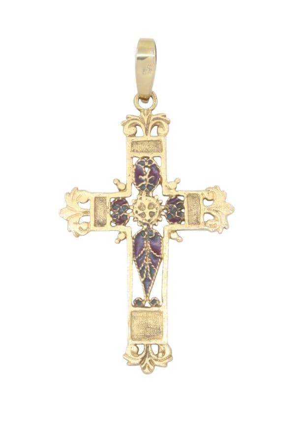 CROIX ANCIENNE ÉMAILLÉE — vue 3