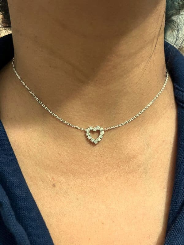 COLLIER COEUR DIAMANTS — vue 2