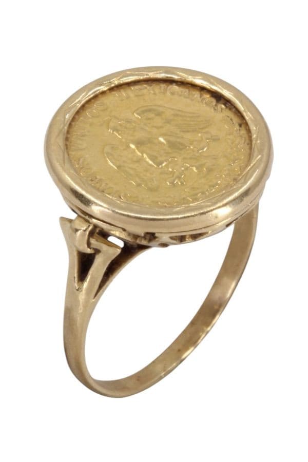 BAGUE PIÈCE 2 PESOS MEXICAIN — vue 3
