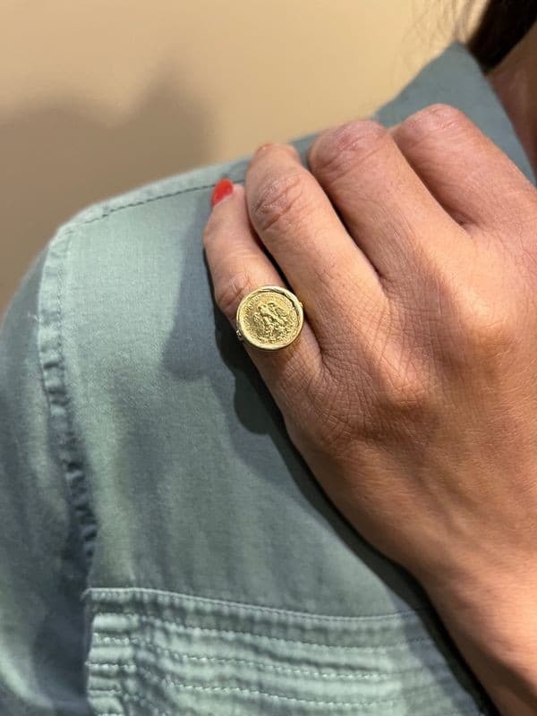BAGUE PIÈCE 2 PESOS MEXICAIN — vue 2