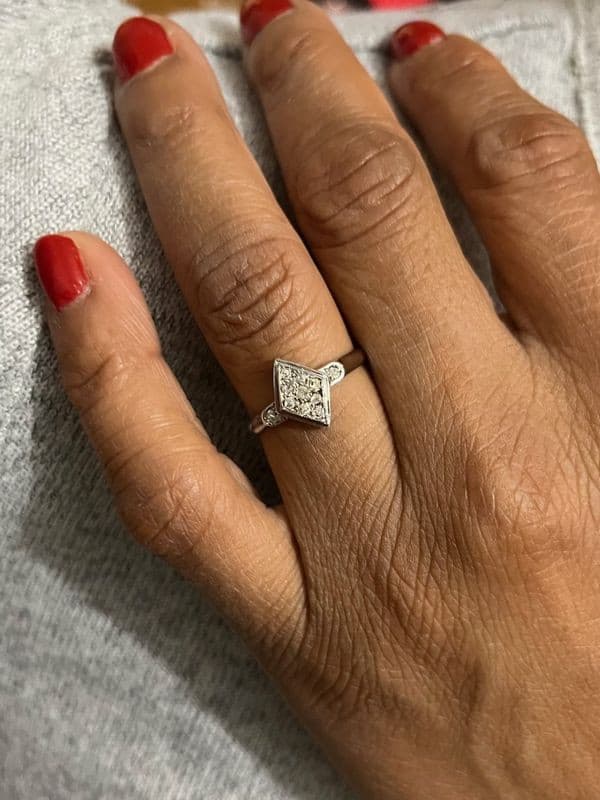 BAGUE ART-DÉCO DIAMANTS — vue 2