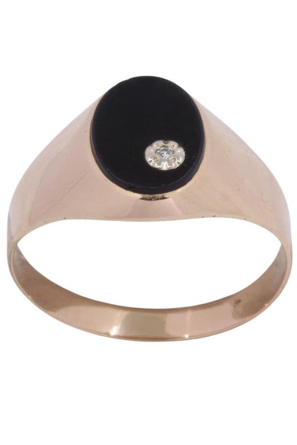 CHEVALIERE ONYX DIAMANT — vue 1