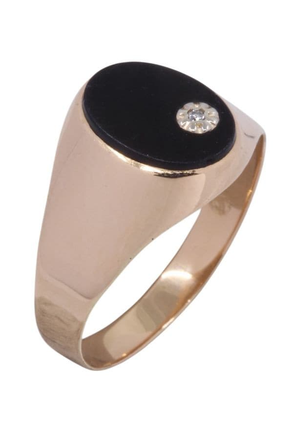 CHEVALIERE ONYX DIAMANT — vue 3