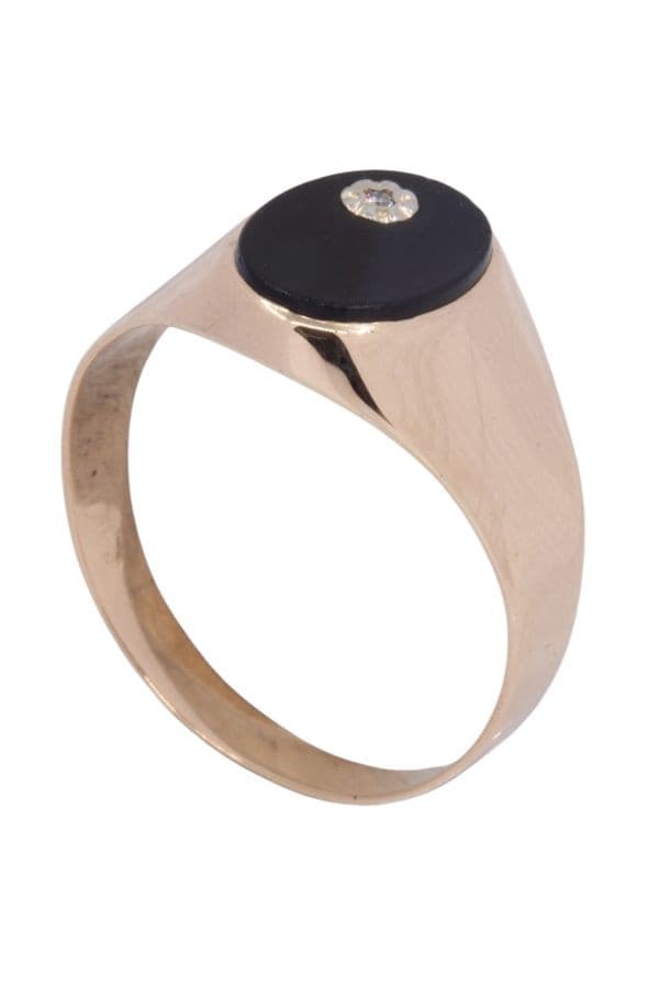 CHEVALIERE ONYX DIAMANT — vue 4