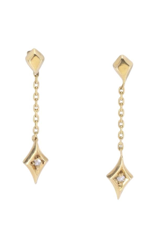 BOUCLES D'OREILLES PENDANTES DIAMANTS — vue 1