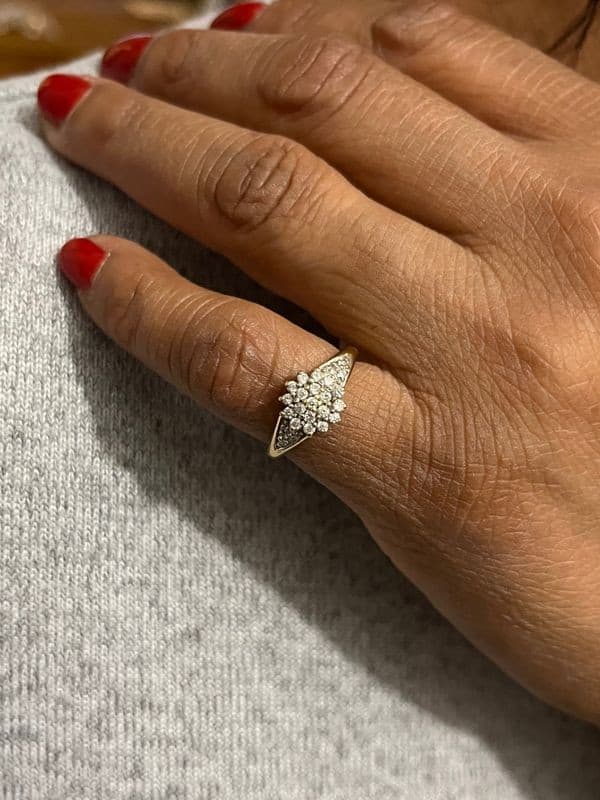 BAGUE MODERNE DIAMANTS — vue 2