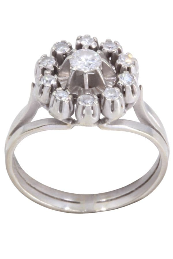 BAGUE FLEUR DIAMANTS ANNÉES 50' — vue 1