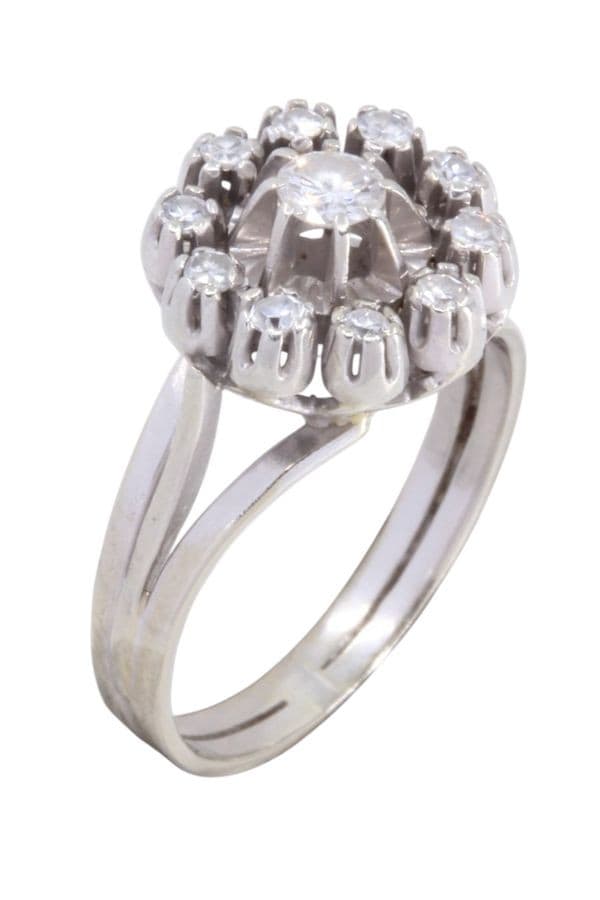 BAGUE FLEUR DIAMANTS ANNÉES 50' — vue 3