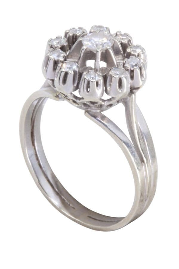 BAGUE FLEUR DIAMANTS ANNÉES 50' — vue 4