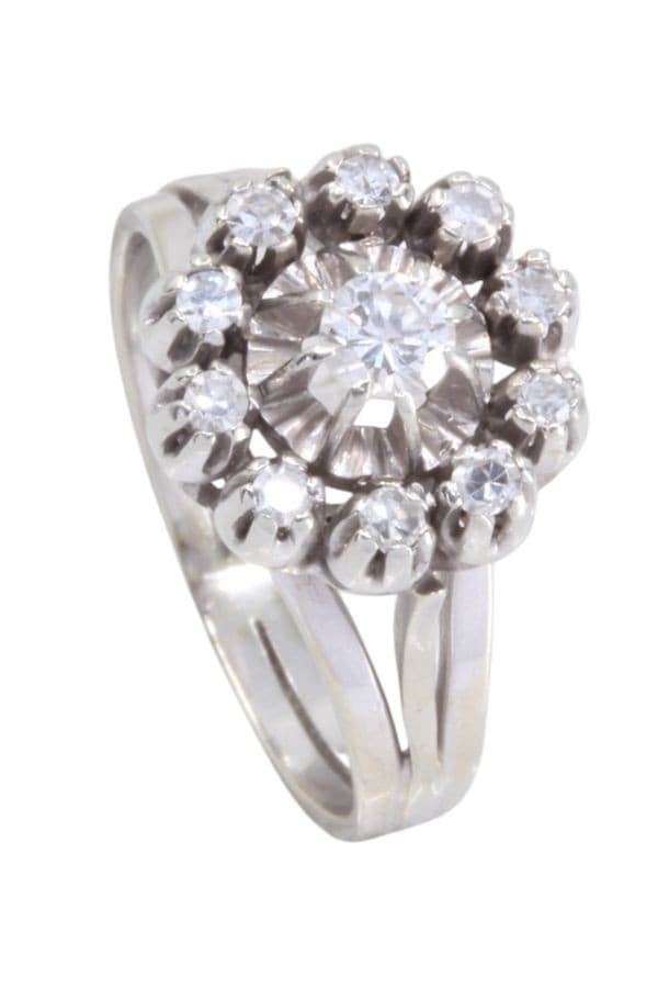 BAGUE FLEUR DIAMANTS ANNÉES 50' — vue 5