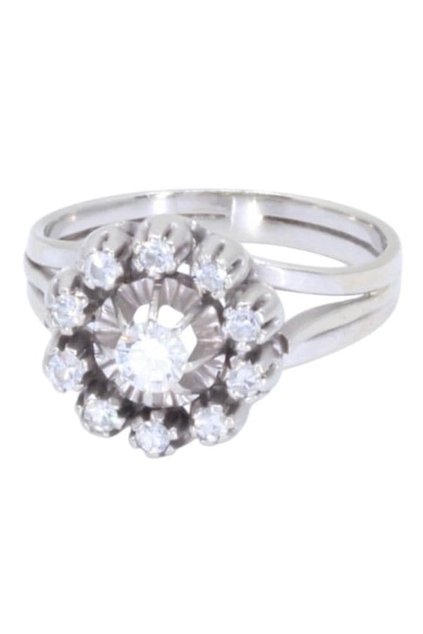 BAGUE FLEUR DIAMANTS ANNÉES 50' — vue 6