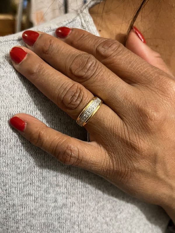BAGUE MODERNE DIAMANTS — vue 2