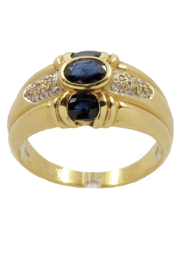 BAGUE SAPHIRS ET DIAMANTS — vue 1