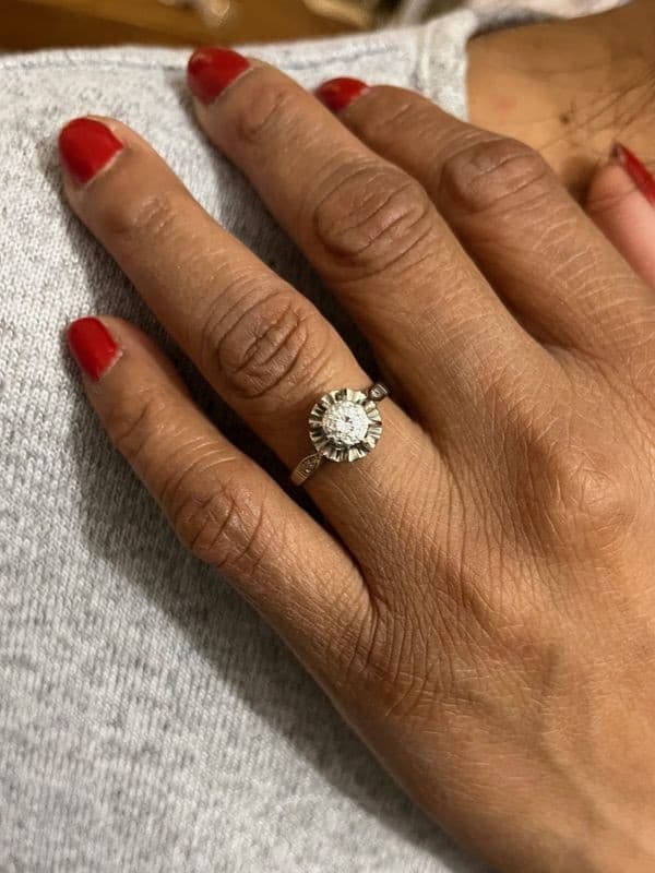 SOLITAIRE ANCIEN DIAMANT — vue 2