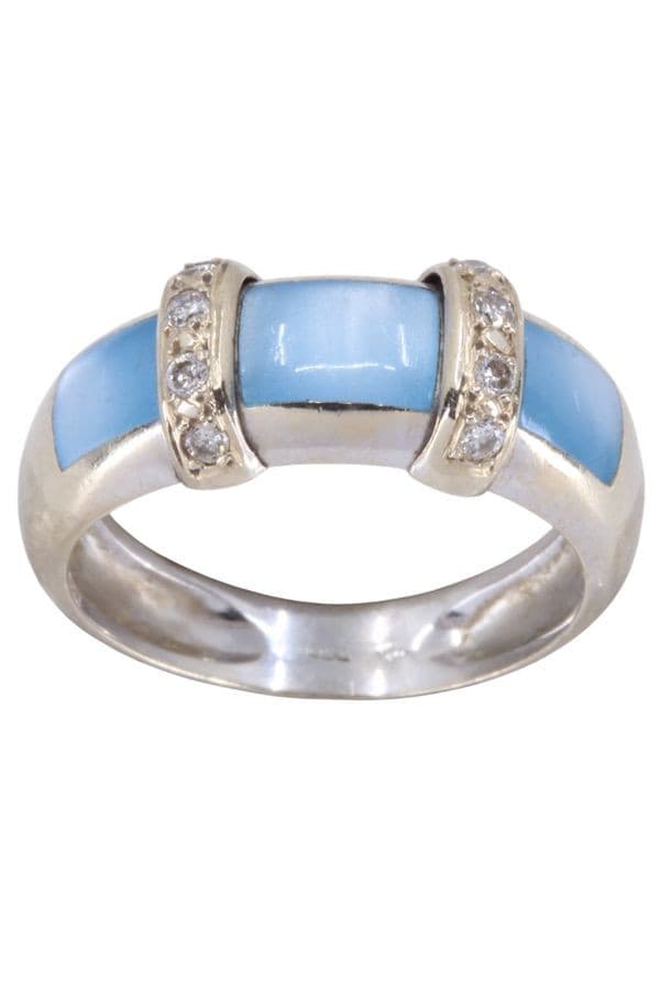 BAGUE  NACRE ET DIAMANTS