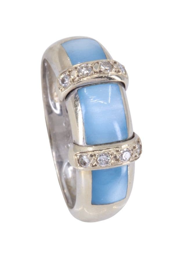 BAGUE  NACRE ET DIAMANTS — vue 4