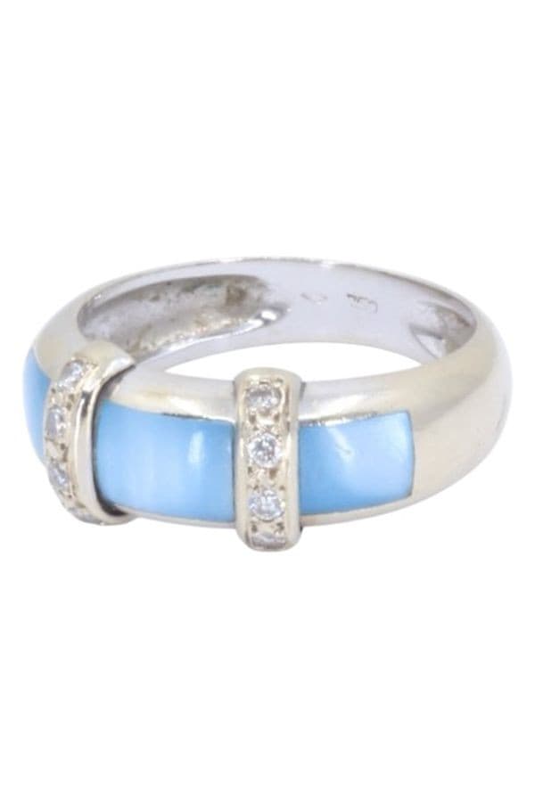BAGUE  NACRE ET DIAMANTS — vue 5