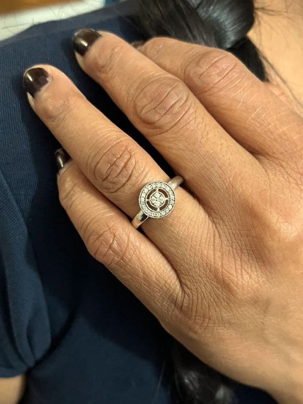 BAGUE MODERNE DIAMANTS — vue 2