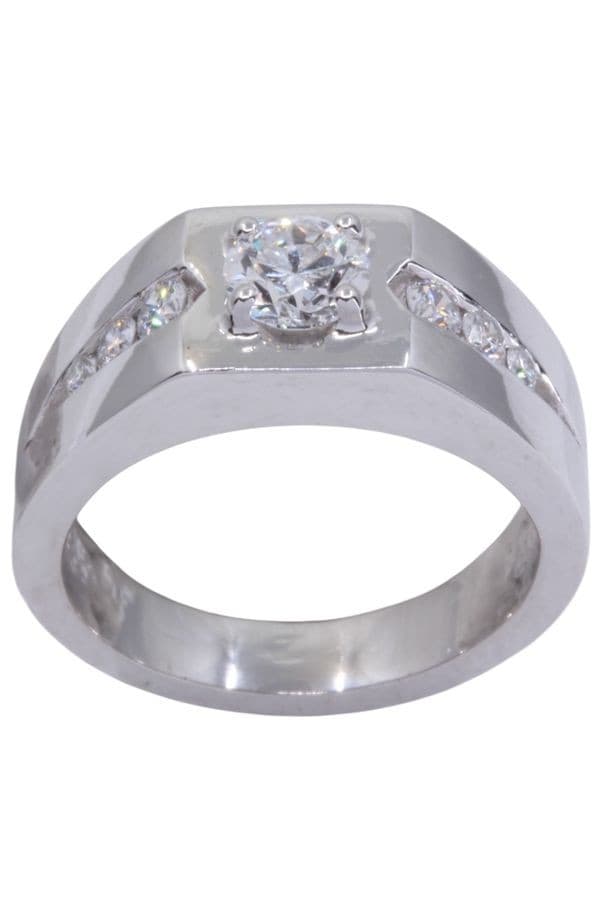 BAGUE PLATINE ET DIAMANTS — vue 1