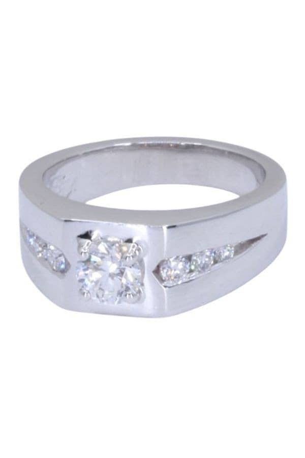 BAGUE PLATINE ET DIAMANTS — vue 6