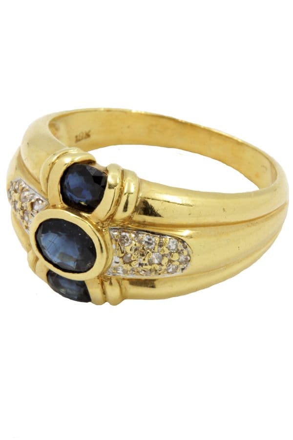 BAGUE SAPHIRS ET DIAMANTS — vue 2