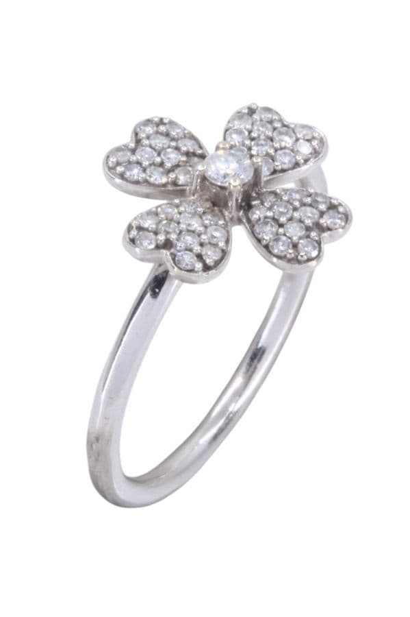 BAGUE TRÈFLE DIAMANTS — vue 3