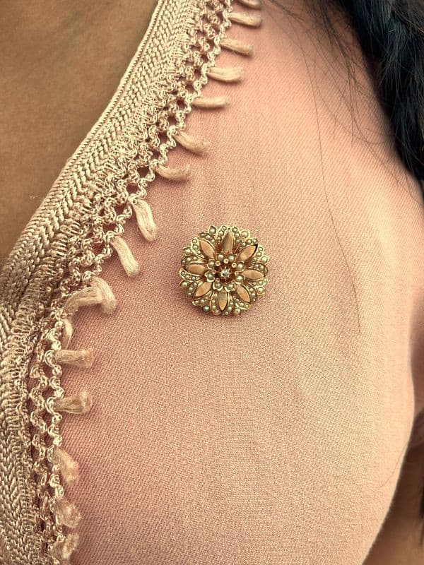 BROCHE NAPOLÉON III PERLES FINES ET DIAMANT — vue 2