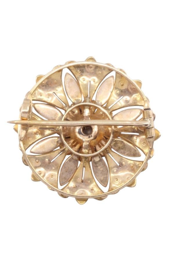 BROCHE NAPOLÉON III PERLES FINES ET DIAMANT — vue 3