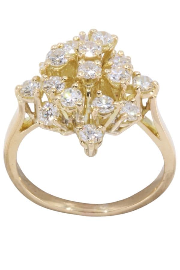 BAGUE FLEUR DIAMANTS ANNÉES 50' — vue 1