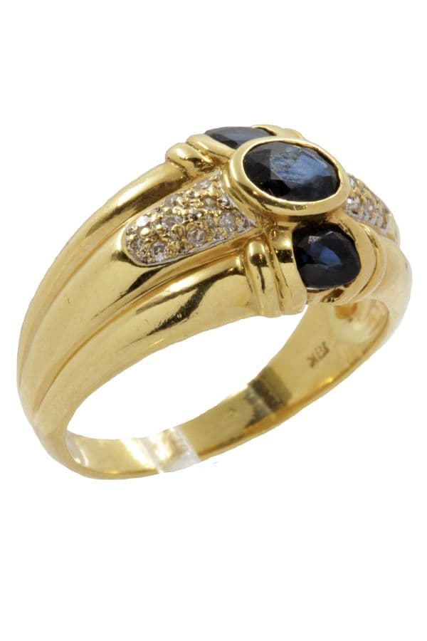 BAGUE SAPHIRS ET DIAMANTS — vue 3