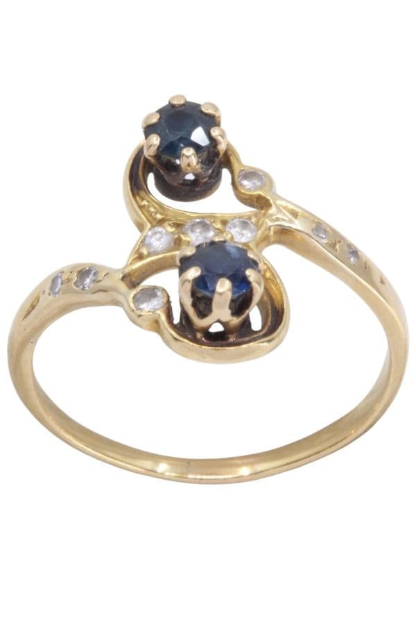 BAGUE TOI ET MOI SAPHIRS ET DIAMANTS — vue 1