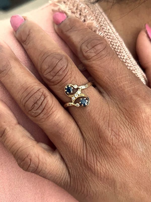 BAGUE TOI ET MOI SAPHIRS ET DIAMANTS — vue 2