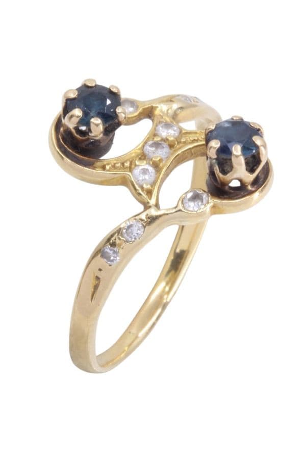 BAGUE TOI ET MOI SAPHIRS ET DIAMANTS — vue 3