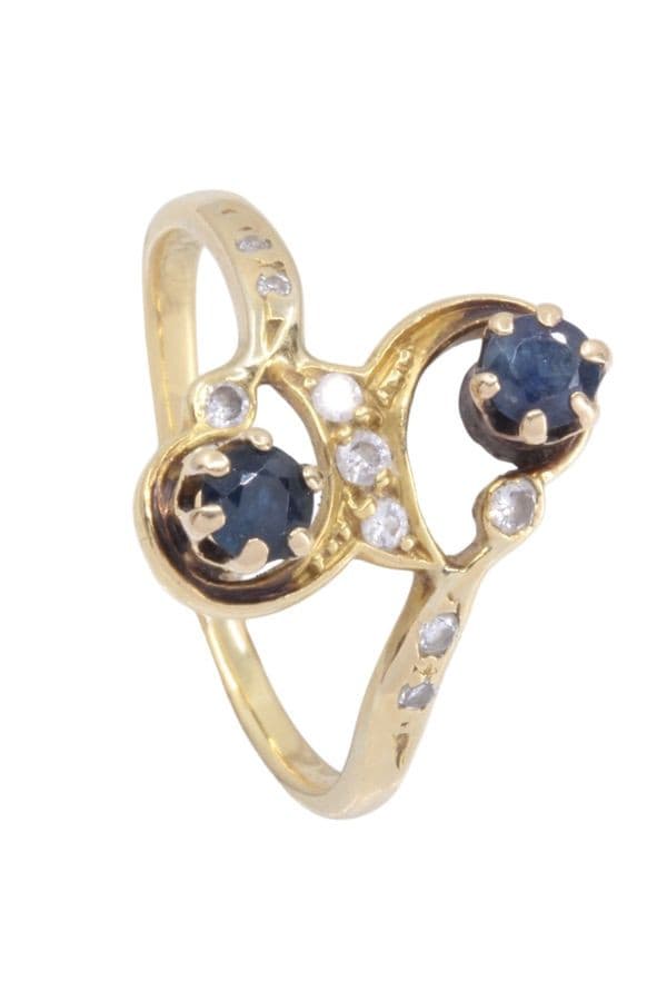 BAGUE TOI ET MOI SAPHIRS ET DIAMANTS — vue 5