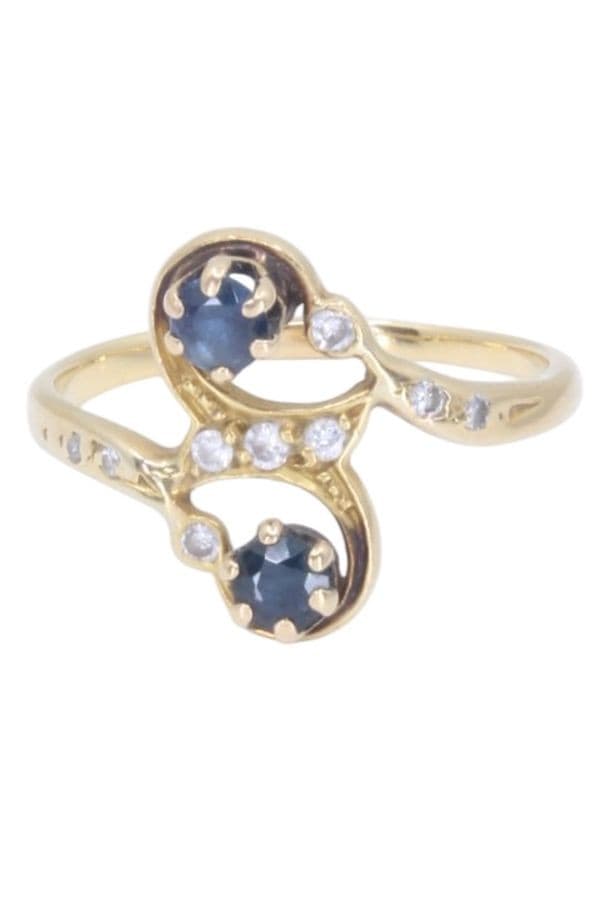 BAGUE TOI ET MOI SAPHIRS ET DIAMANTS — vue 6