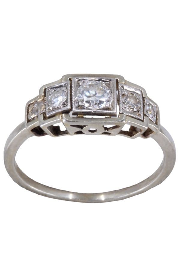 BAGUE JARRETIÈRE ART-DÉCO DIAMANTS — vue 1