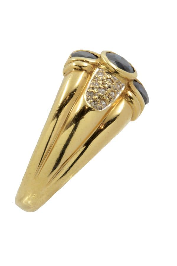 BAGUE SAPHIRS ET DIAMANTS — vue 4