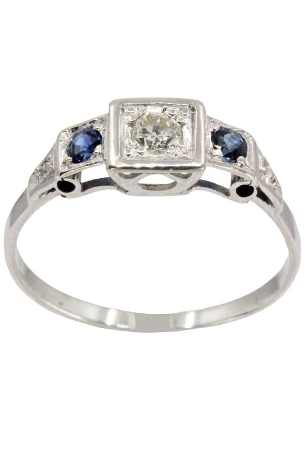 BAGUE ART-DÉCO DIAMANTS — vue 1