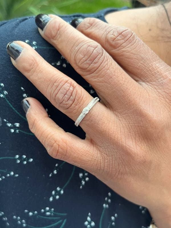 BAGUE MODERNE DIAMANTS — vue 2