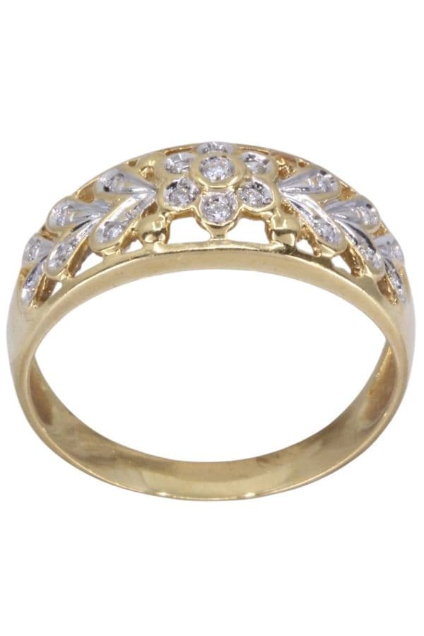 BAGUE FLEUR AJOURÉE DIAMANTS — vue 1