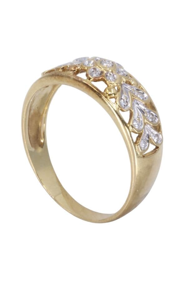 BAGUE FLEUR AJOURÉE DIAMANTS — vue 4