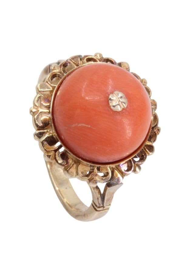BAGUE ANCIENNE CORAIL — vue 4