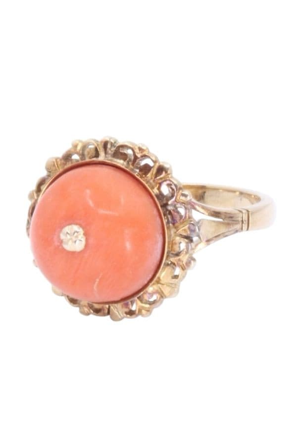 BAGUE ANCIENNE CORAIL — vue 5