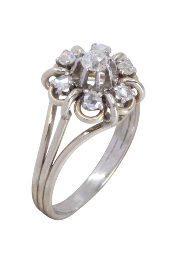 BAGUE FLEUR DIAMANTS ANNÉES 50' — vue 3