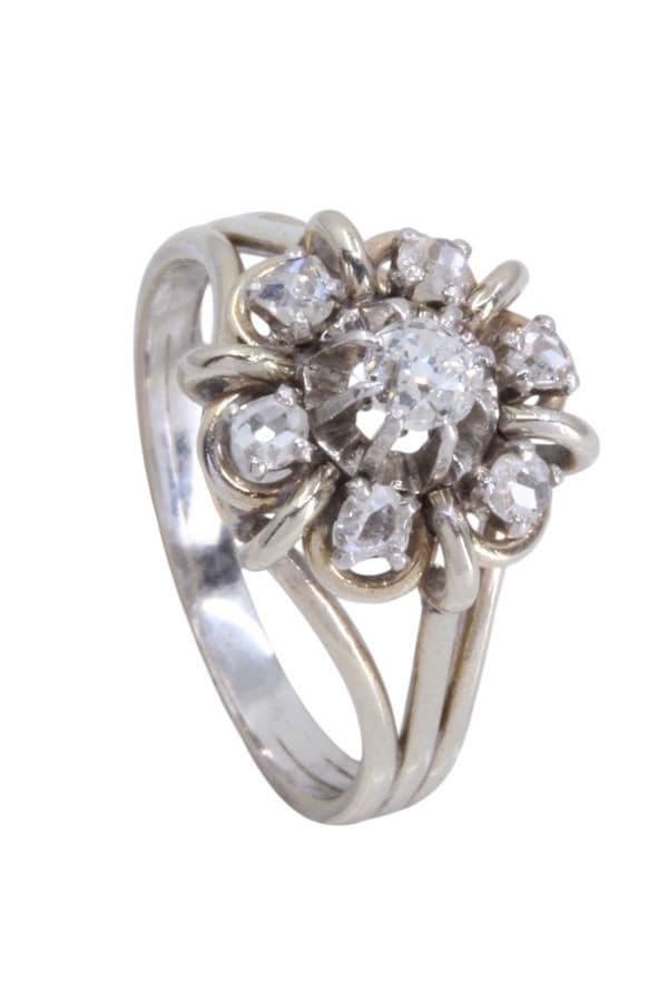 BAGUE FLEUR DIAMANTS ANNÉES 50' — vue 5