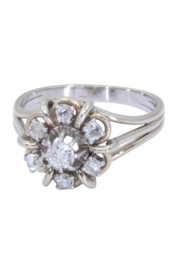 BAGUE FLEUR DIAMANTS ANNÉES 50' — vue 6