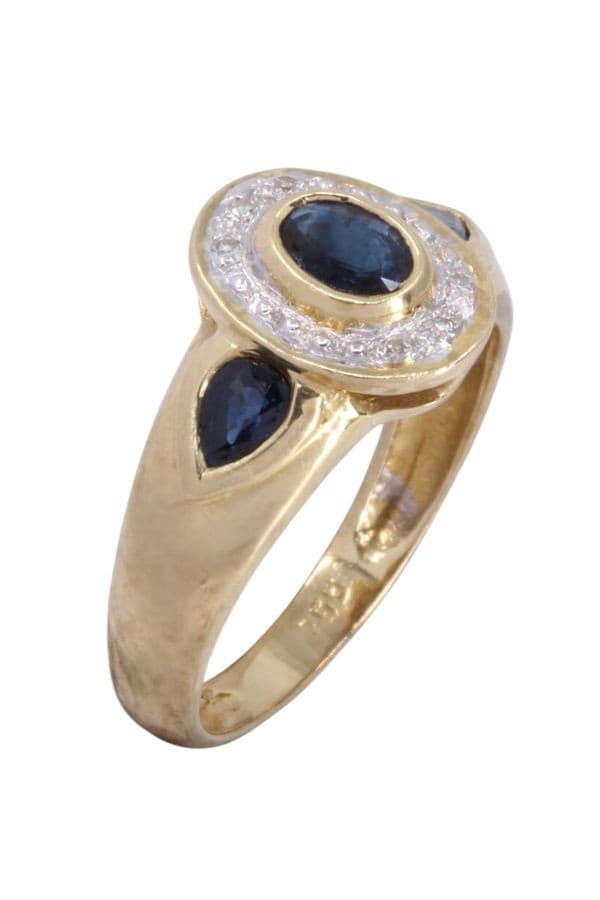 BAGUE SAPHIRS ET DIAMANTS — vue 3