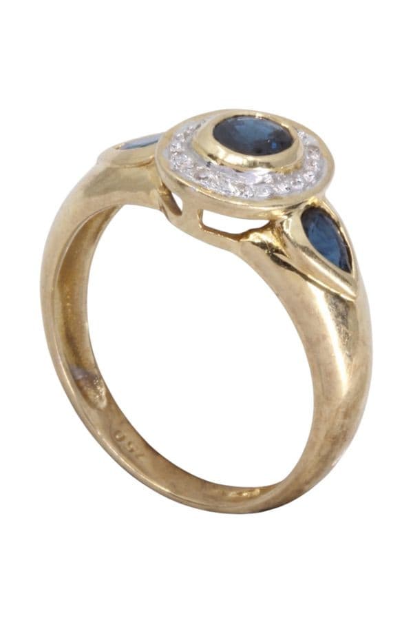 BAGUE SAPHIRS ET DIAMANTS — vue 4