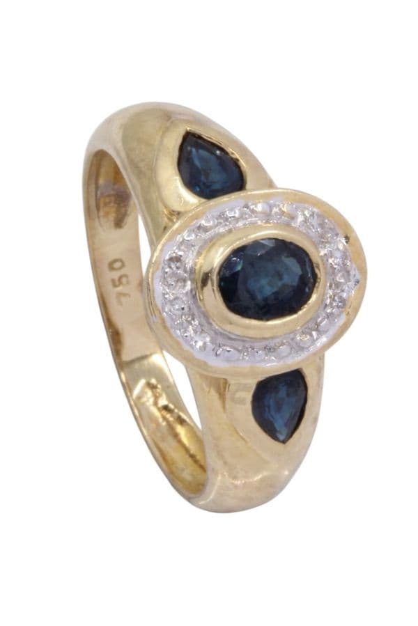 BAGUE SAPHIRS ET DIAMANTS — vue 5