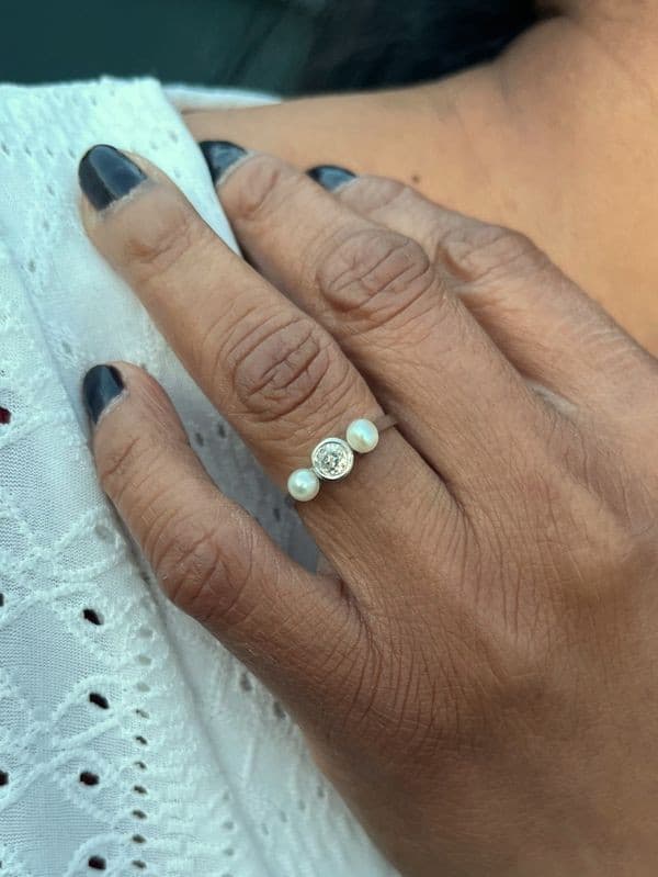 BAGUE ART-DÉCO DIAMANT — vue 2
